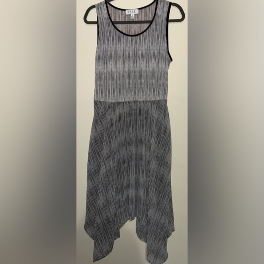 Elle Asymmetrical Black and Gray Dress